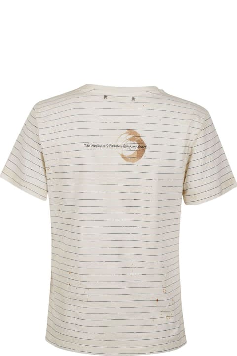 Stripe-printed Crewneck T-shirt