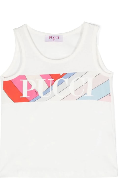 Fashion for Women Pucci White Tank Top With Pucci Print On Iride Band