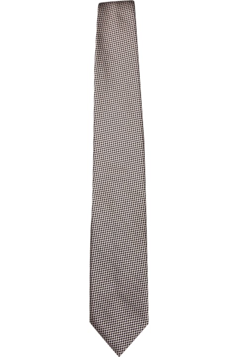 Ties for Men Tom Ford Micro-pattern Platinum Tie