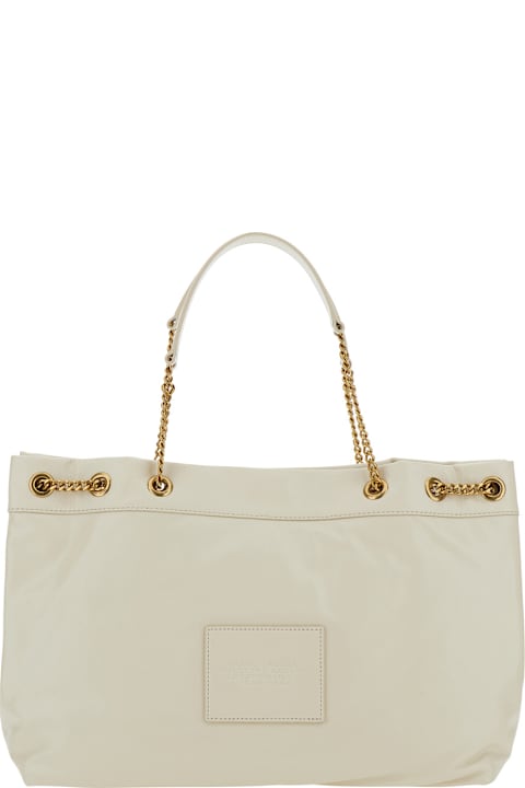 Marc Jacobs for Kids Marc Jacobs 
the Sack Bag
 White Shoulder Bag With Logo Embossed On The Front In Leather Woman