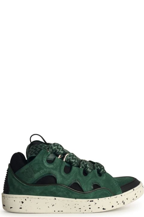 Lanvin Sneakers for Men Lanvin 'curb' Green Leather Blend Sneakers