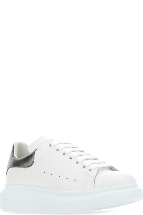Sale for Women Alexander McQueen White Leather Sneakers With Lead Leather Heel