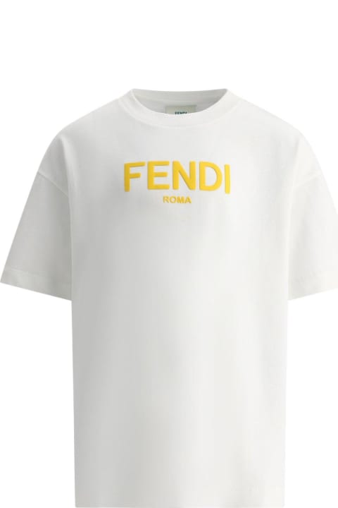 Fendi for Boys Fendi Logo Printed Crewneck T-shirt