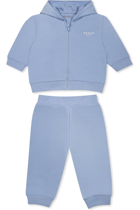أدوات منزلية Kenzo Kids Light Blue Suit For Baby Boy With Elephant And Logo