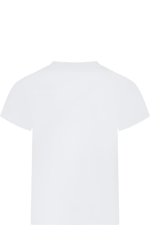 Versace Kids Versace White T-shirt For Girl With Logo