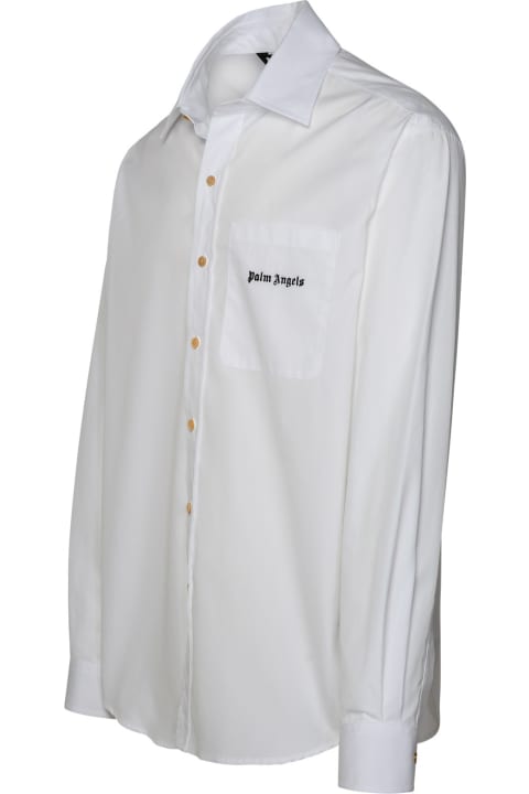 Shirts for Men Palm Angels White Cotton Shirt