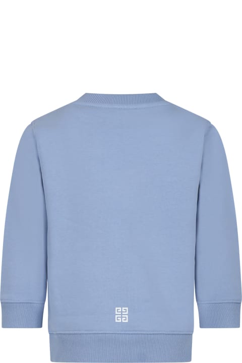 Givenchy Kids Givenchy Light Blue Sweatshirt For Boy With Logo