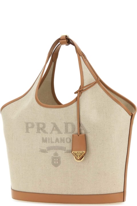 Bags for Women Prada Sand Canvas Handbag