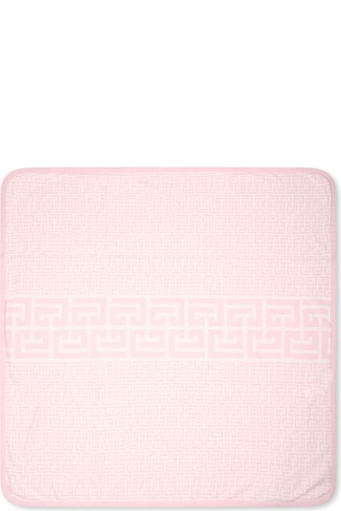 Balmain Accessories & Gifts for Baby Girls Balmain Pink Blanket For Baby Girl With Labyrinth