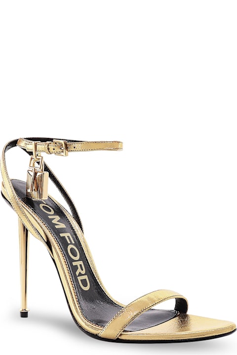 Tom Ford Laminated Leather Sandals With Iconic Padlock