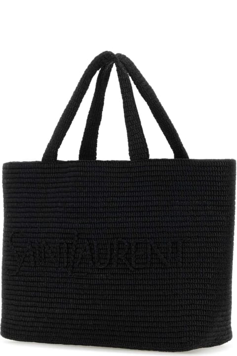 Fashion for Men Saint Laurent Black Raffia Saint Laurent Shopping Bag