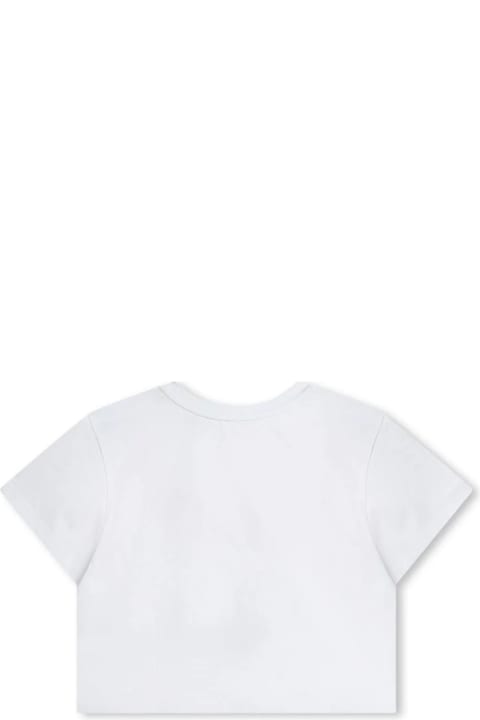 Givenchy for Kids Givenchy White Crop T-shirt With Logo And Applications