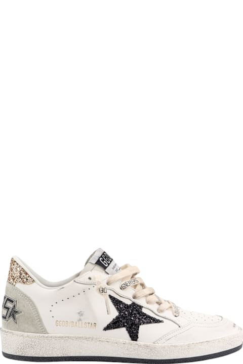 Golden Goose for Women Golden Goose Ball Star Leather Sneakers With Glitter Detail