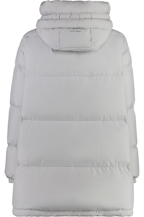 HERNO テラトストレトトラウサ PT000113D12718 9200 Herno Hooded Full-zip Down Jacket | italist