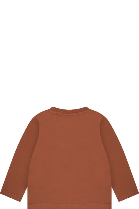 Stella McCartney Kids T-Shirts & Polo Shirts for Baby Girls Stella McCartney Kids Brown T-shirt For Baby Boy With Print