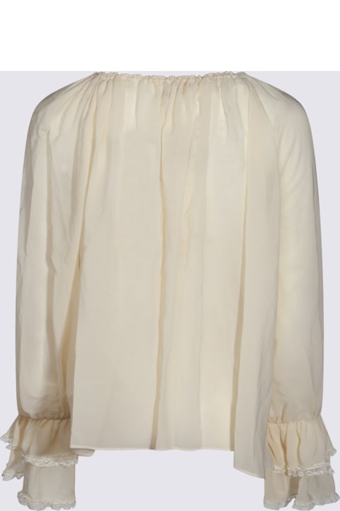 ملابس علوية لـ السيدات Chloé Ivory Silk Shirt