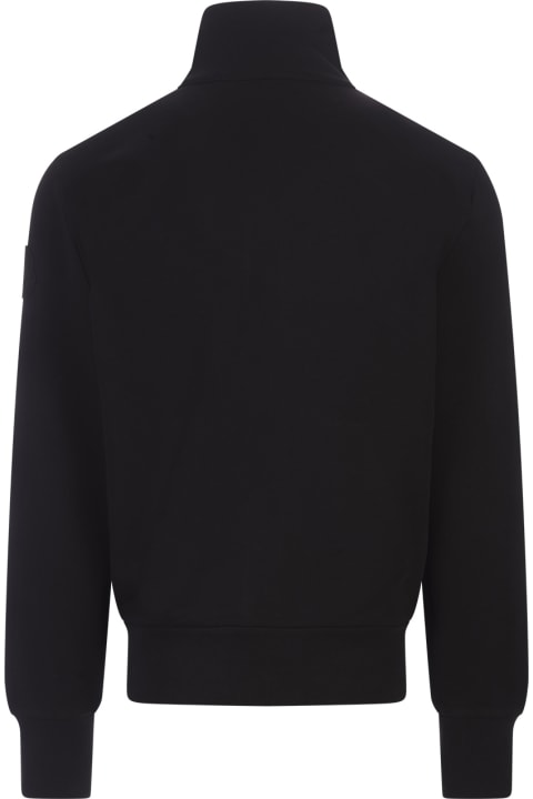 Moncler Sweaters for Men Moncler Zip-up Sweatshirt In Black Cotton With Logo