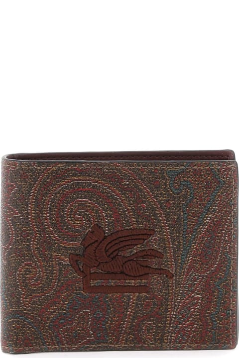 Wallets for Women Etro Paisley Bifold Wallet With Pegaso Logo