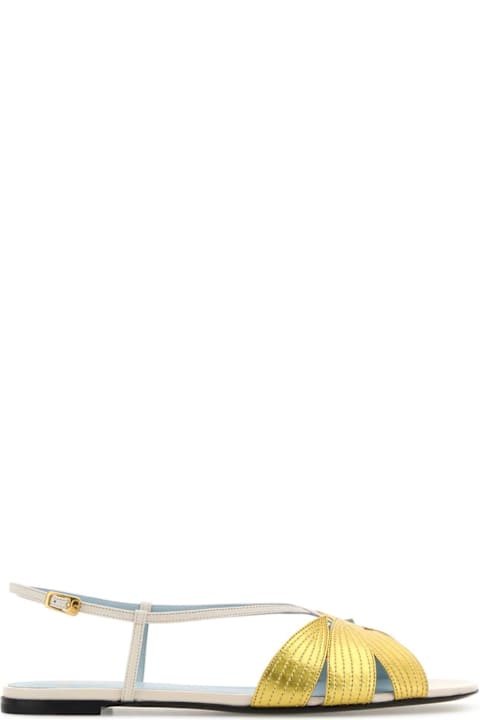 Sale for Women Valentino Garavani Ivory Leather Foliefoliage Sandals