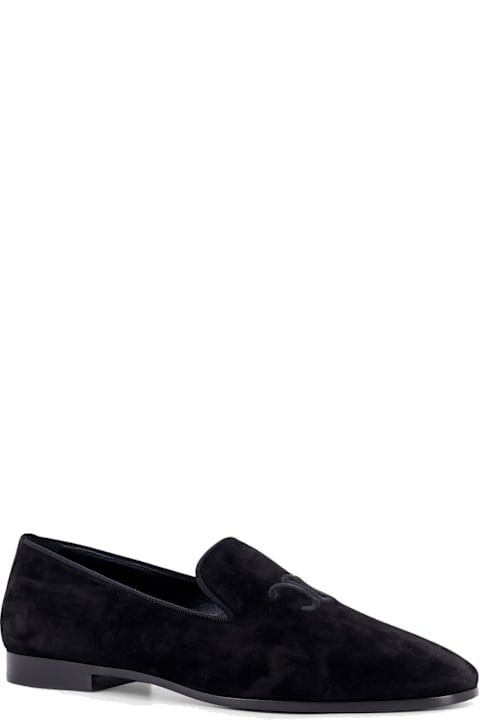 Celine for Kids Celine Velvet Loafers With Embroidered Triomphe Logo