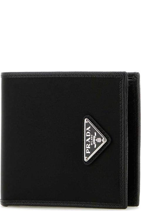 メンズのGifts For Him Prada Black Canvas Wallet