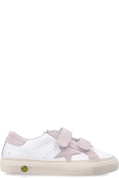 Homeware Golden Goose Golden Goose Kids May School White And Pink Sneaker