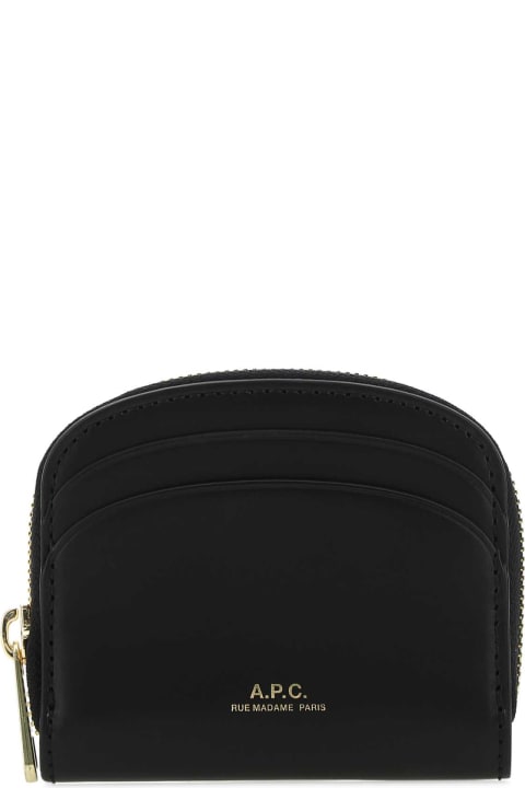 A.P.C. Wallets for Women A.P.C. Black Leather Card Holder