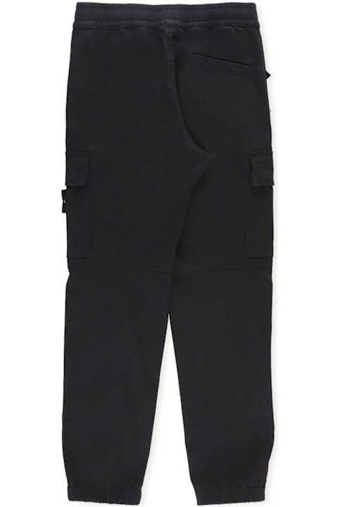 Stone Island for Boys Stone Island Compass-badge Elasticated Waistband Trousers