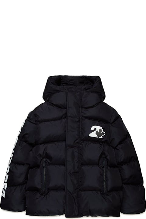 Fashion for Boys Dsquared2 Logo Printed Hooded Down Jacket