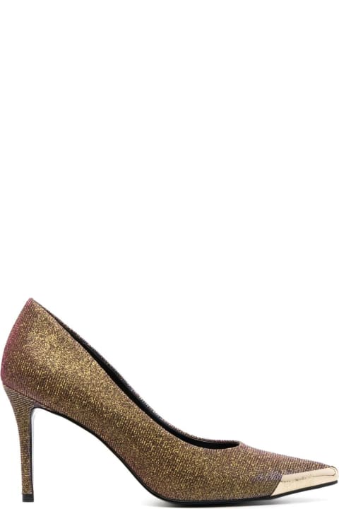 Versace Jeans Couture High-Heeled Shoes for Women Versace Jeans Couture Dis S50 Scarlett Glitter Lurex Pumps With Thin Heel