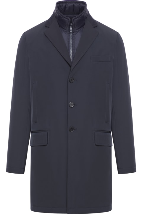 Fay Coats & Jackets for Men Fay Doblue Coat In Gabardine Stretch