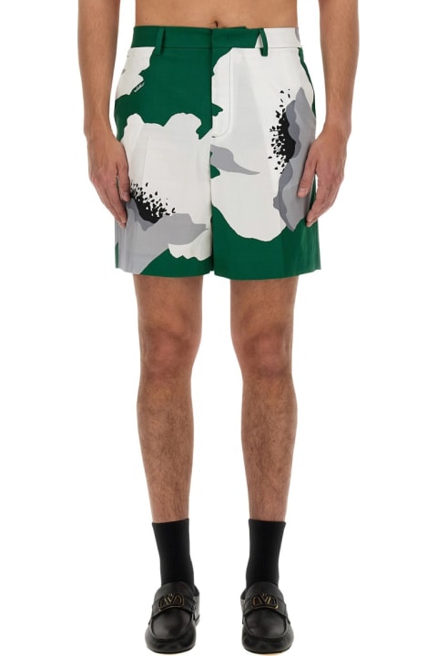 Valentino Clothing for Men Valentino Valentino Flower Portrait Print Bermuda Shorts