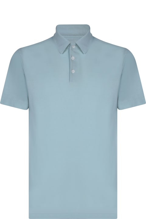 Zanone Topwear for Men Zanone Zanone Light Blue Cotton Polo Shirt