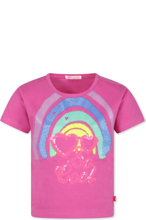Homeware Billieblush Fuxhsia T-shirt For Girl With Rainbow