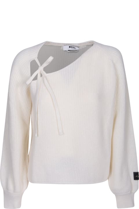 MSGM for Women MSGM Knot Detail White Sweater