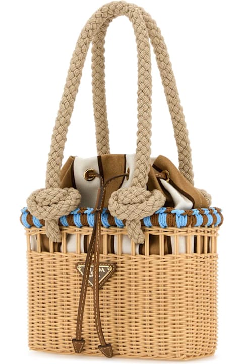 Prada Wicker Mini Shopping Bag