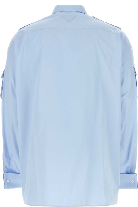Shirts for Men Prada Light-blue Poplin Oversize Shirt