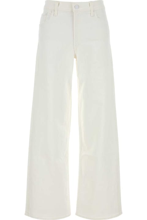 Mother White Stretch Denim The Spinner Wide-leg Jeans デニム