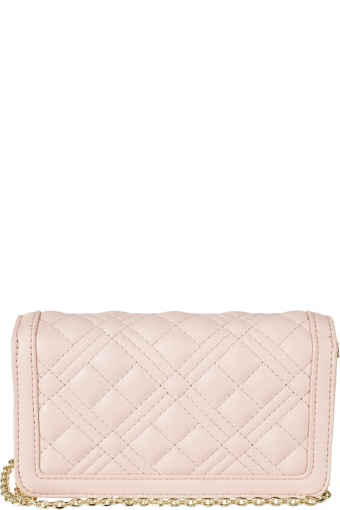 Fashion for Women Love Moschino Logo Plaque Quilted Shoulder Bag