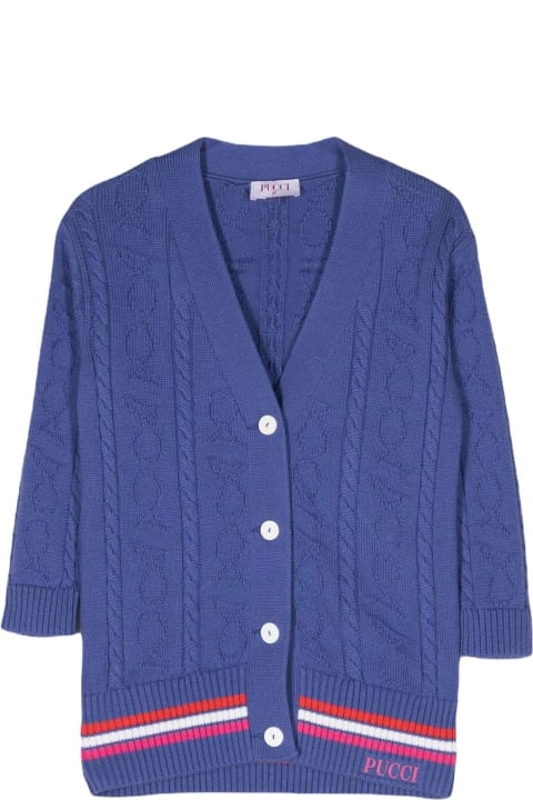 Pucci Sweaters & Sweatshirts for Girls Pucci Purple Cardigan Girl