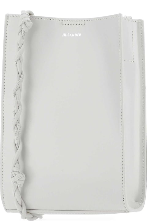 Jil Sander for Women Jil Sander Light Grey Leather Small Tangle Shoulder Bag