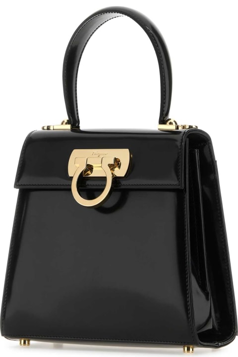 Ferragamo Bags for Men Ferragamo Black Leather Small Iconic Handbag
