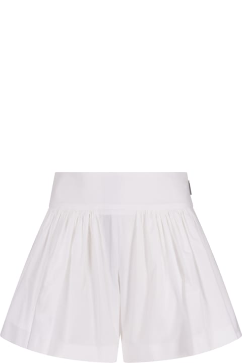 Clothing for Women MSGM Flared Shorts In White Poplin