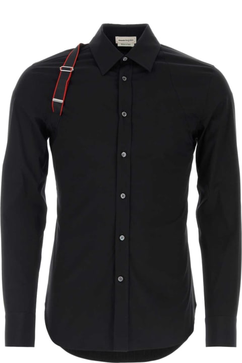 Fashion for Men Alexander McQueen Black Stretch Poplin Shirt