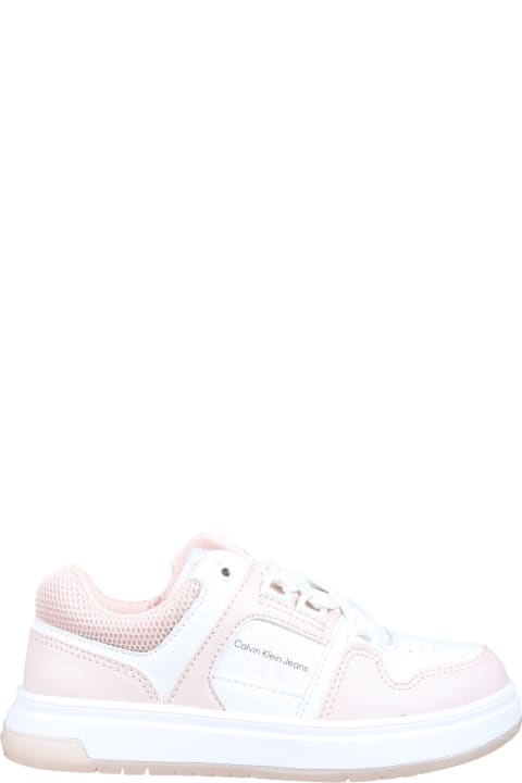 Shoes for Girls Calvin Klein Pink Sneakers For Girl With Logo