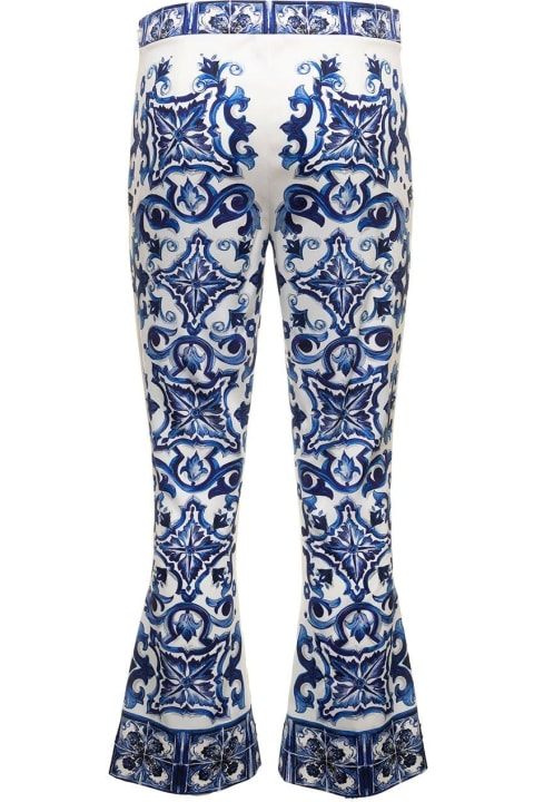ウィメンズ Dolce & Gabbanaのパンツ＆ショーツ Dolce & Gabbana Majolica Printed Flared Pants