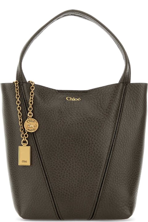 Chloé Mud Leather Small Spin Shopping Bag