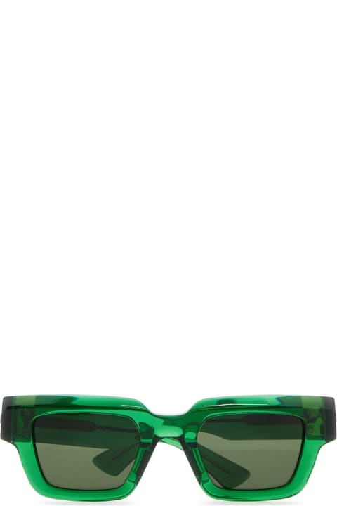 Accessories for Women Bottega Veneta Green Acetate Hinge Sunglasses