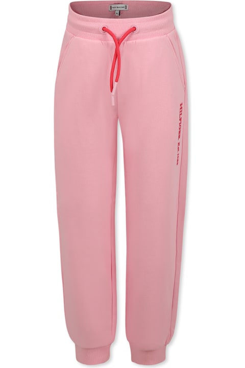 Homeware Tommy Hilfiger Pink Sweatpants For Girl With Red Logo