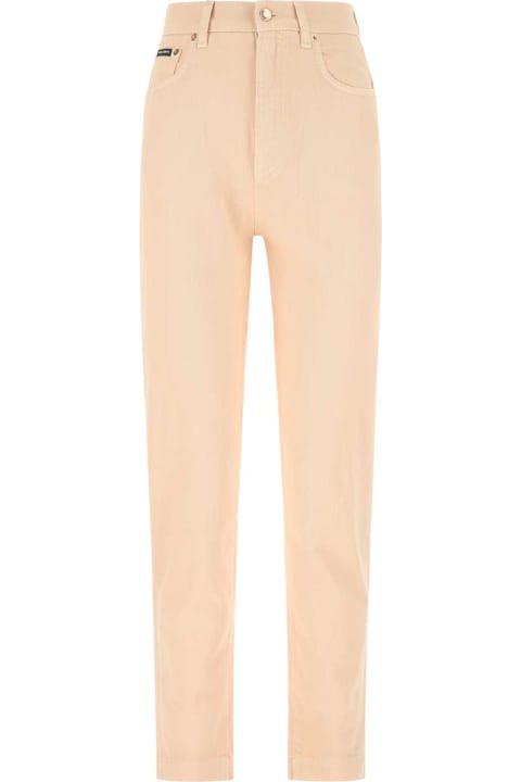 Dolce & Gabbana Pants & Shorts for Women Dolce & Gabbana Light Pink Denim Amber Jeans